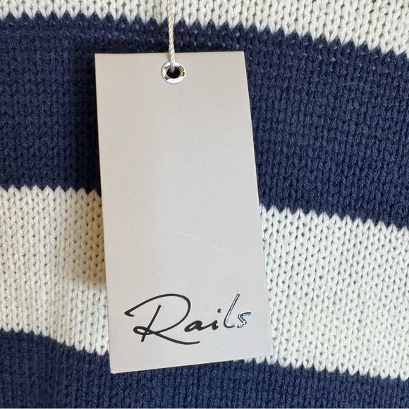 Rails Marin Navy White Stripe Cotton Knit Sweater NWT Medium - Picture 3 of 11